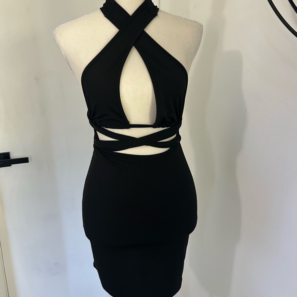 Black dress (top has long straps so you can design the top however you want)